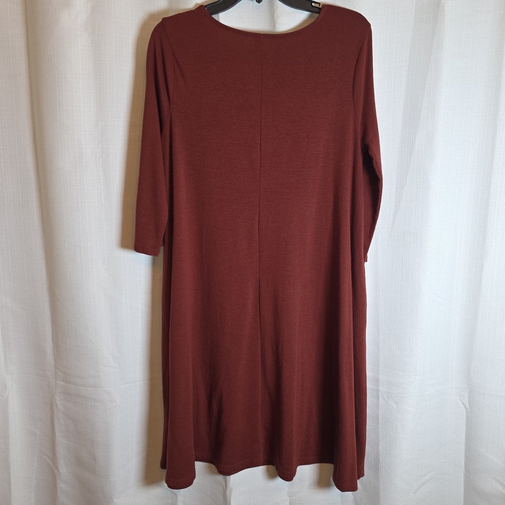 Zenana Outfitters Dress Large Midi Trapeze Swing 3/4 Sleeve Boho Mod‎ - Picture 6 of 11